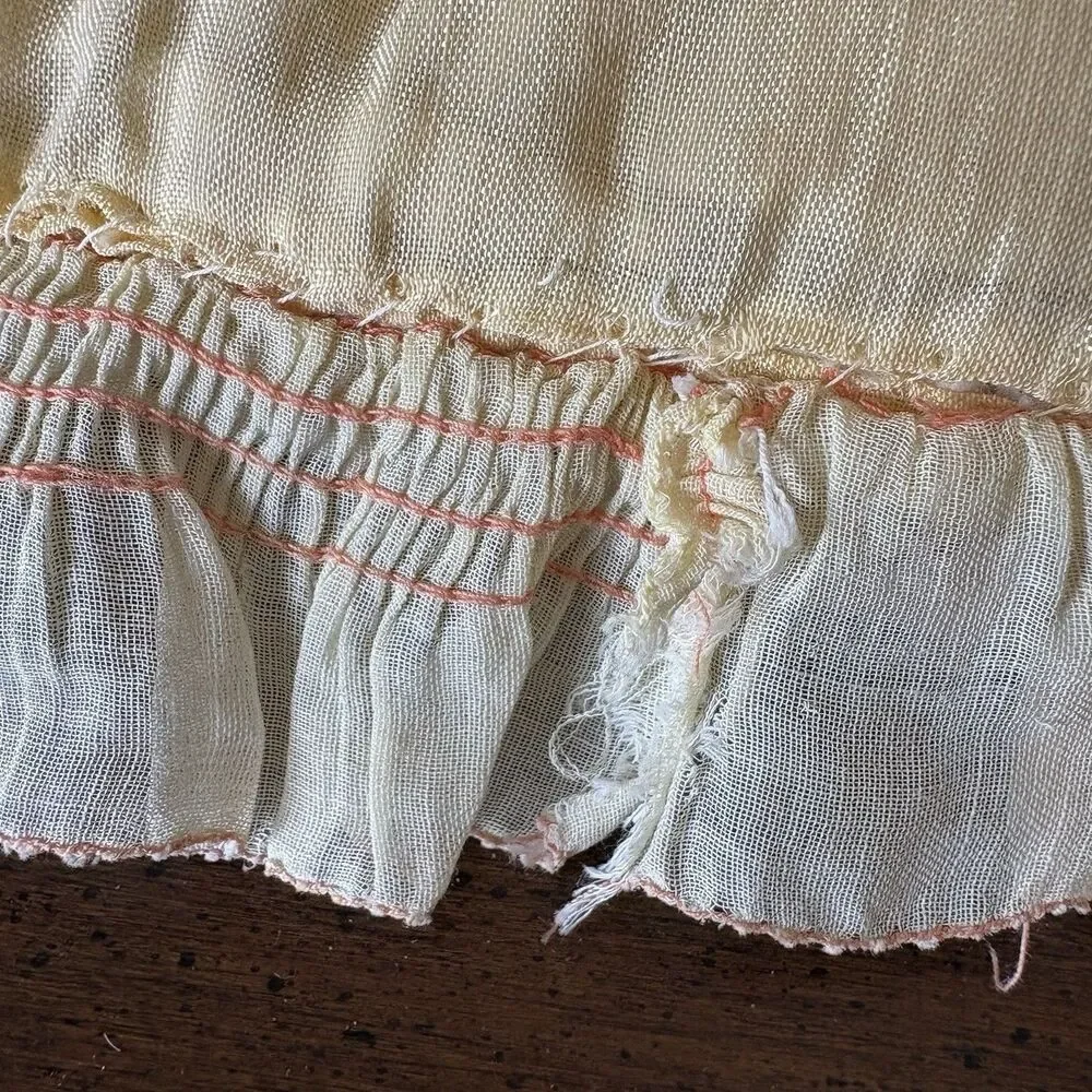 Vtg Pillow 1920s Era Flapper Southern Belle Hand Embroidered Cottagecore AS IS